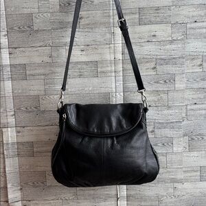 Black Leather Purse‎ MARGOT NY Natalie Soft Pebble Shoulder Bag
